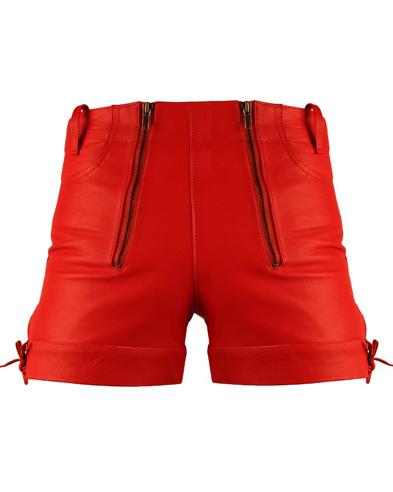 Bockle Kurze Zimmermann Lederhose Leder Short Red Pants, Size: W38/L36