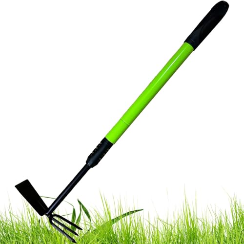 Gartenhacke, Heavy Duty Gartenwerkzeug, Heavy Duty Teleskop Handhacke mit Bypassstange, Handgabel und Hacke Gartenrechen, Gartenwerkzeug für Gartenarbeit Jäten, Pla