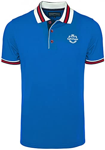 Karl´s People Kurzarm Poloshirt für Herren 100% Baumwolle by Carisma • Herren Polo Shirt mit Stickerei • Angenehmes Regular Fit Shirt für Büro und Freizeit K-129 M, Sachs