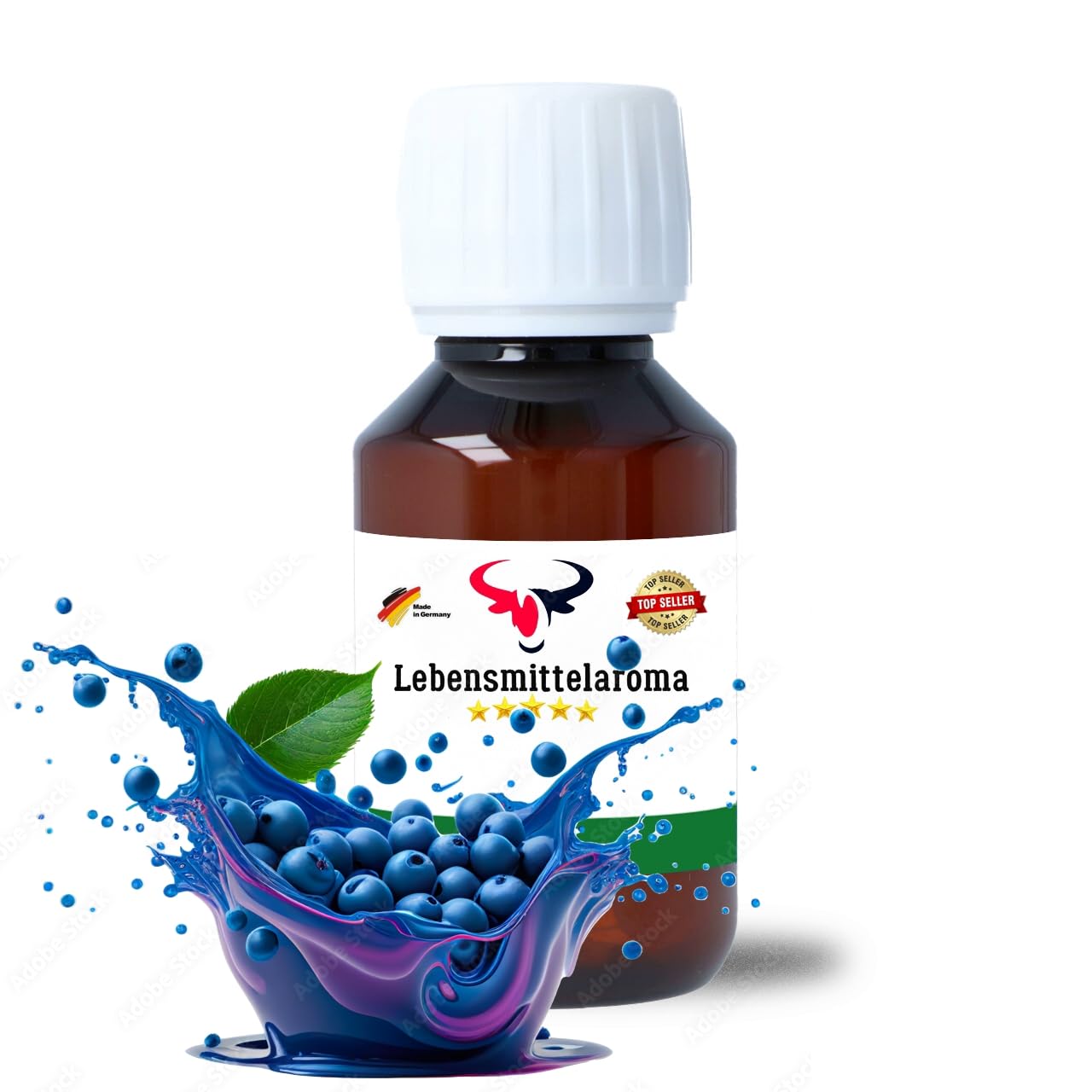 Blaubeere Konzentrat-Drops | hochkonzentriertes Aroma ohne Zucker | für Wassersprudler | Fertiggetränk | kalorienarm | Lebensmittel, Kochen, Backen, Hobby, Raumerfrischung uvm. (100 ml)