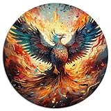 Puzzle Halloween Phoenix Farbe für Erwachsene Puzzle 1000 Teile 26,5x26,5 Zoll Lustige Puzzles Spiele Stressabbau Urlaub zu Hause Zeit totschlagen