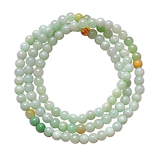 YIHANSS Armband aus natürlichem 6 mm echtem Jade-Perlen-Edelstein, Fengshui-Armband für Reichtum und Glück, mehrschlaufeniges Jade-Armband für Frauen und Männer, mit Geschenkbox, Damenschmuck