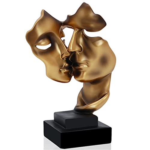 Uziqueif Skulptur Deko Stille Ist Eine Golden Abstrakte Kunst Statue Dekoration Wohnzimmer Büro Bar Café Eingang Statuen Und Skulpturen,Harz,Gold