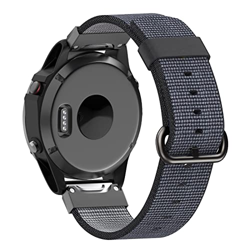 BANDKIT 22 mm Nylon-Smartwatch-Armband für Garmin Fenix 5 Plus 6 Pro 7 Forerunner 935 945 Epix Schnellverschluss-Uhrenarmbänder Ersatz, 22mm Fenix 5 5Plus, Achat