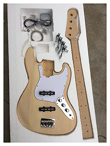 Gitarrenkorpus unfertig Mit Basswood- Körper Und Ahornhals Und Griffbrett, Geeignet Für DIY 4- String JB Bass Guitar Kit