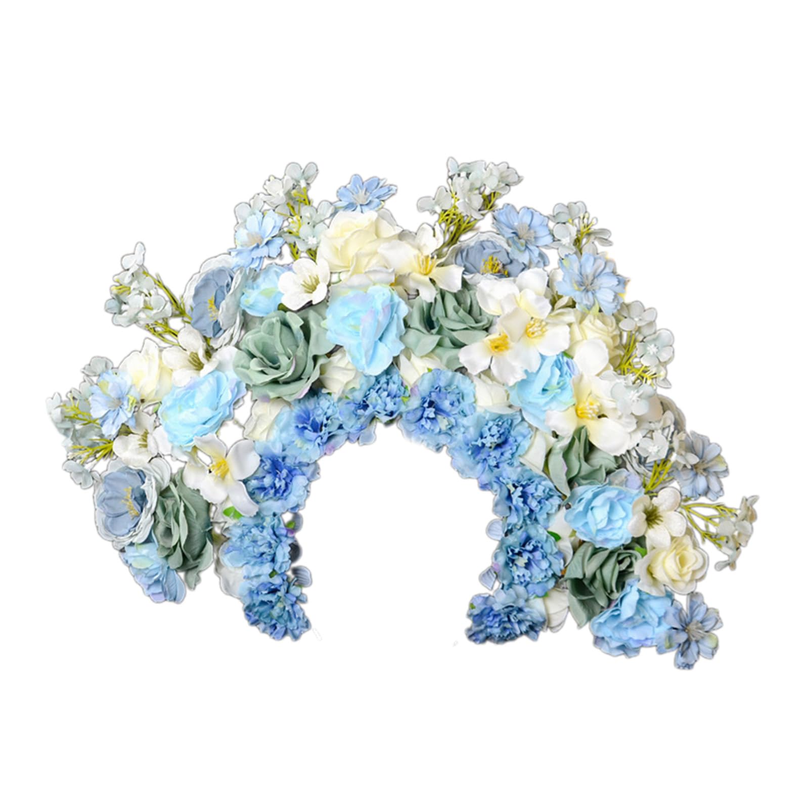 Eladcncmc Buntes Blumen-Stirnband, doppelseitiger Haarkranz, Hochzeit, Party, Kostüm, Kopfschmuck für Braut, Damen, Haar-Accessoire