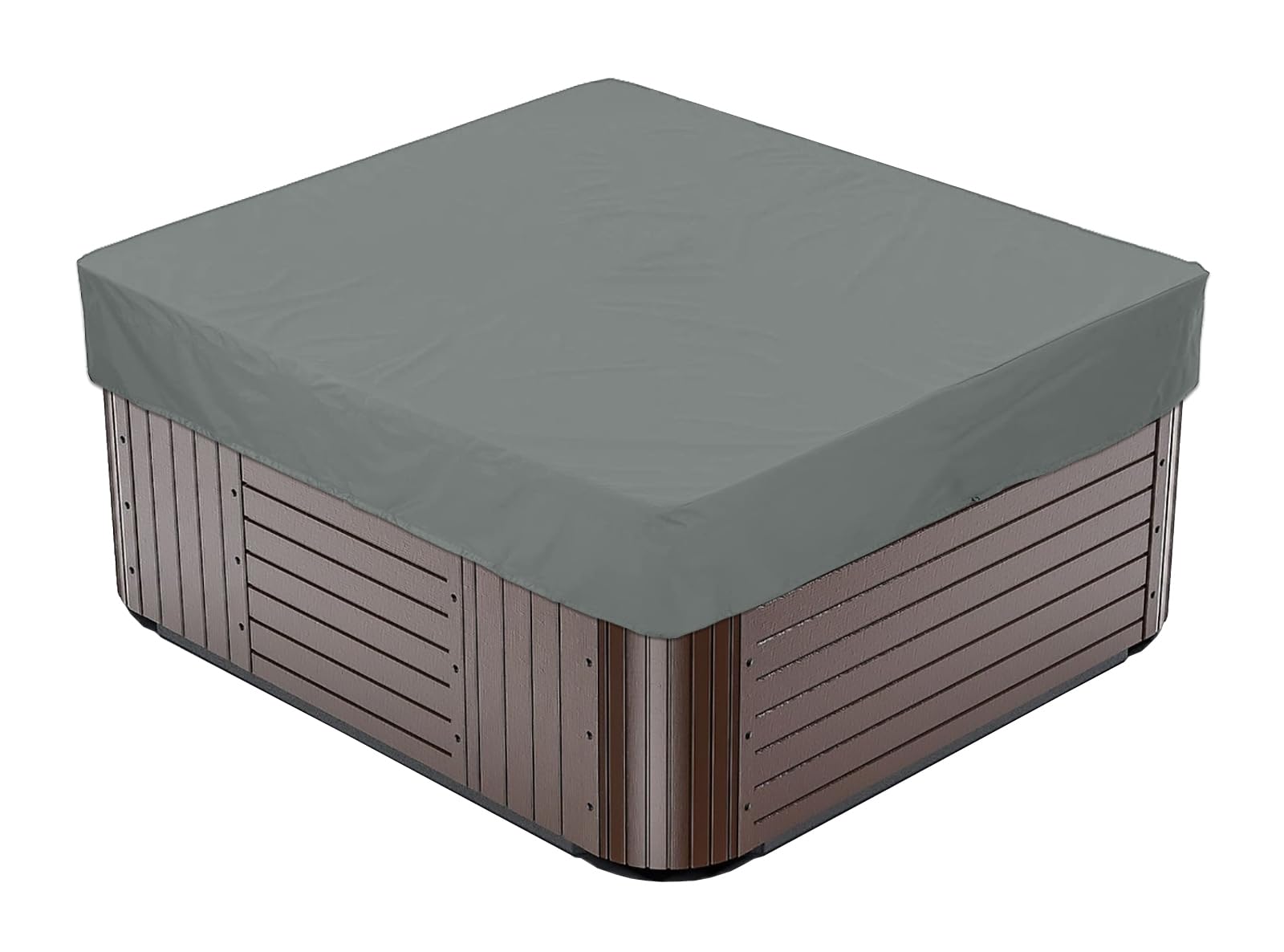 BaCover Outdoor Whirlpool Abdeckung 210D Oxford-Gewebe Wasserdicht Quadrat Spa Abdeckun Pool-Staubschut Schutz vor Wind UV Schützende,Grau,220x220x90cm