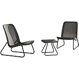 Keter Rio Patio Set - Modernes Lounge Gartenmöbel Set für Balkon und Garten in Graphit - Inkl. 2 Sessel & 1 Tisch