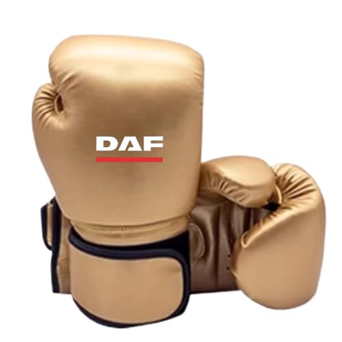 RYNDEX Boxen Handschuhe D.A.F, Boxen Punchinghandschuhe, Trainingshandschuhe für Muay Thai Kickboxen Sparring, Stabilität(Gold,6OZ)