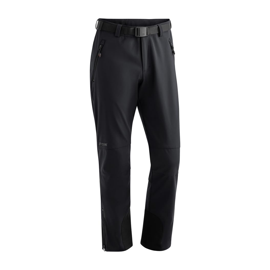 Maier Sports Tech Pants M, Warme Herren Wanderhose, Wasserabweisende Softshell-Outdoorhose für Trekking und Hiking, PFC-frei, mSTRETCH pro 2 & stormprotec-Technologie, Schwarz, 52 (W36/L32)