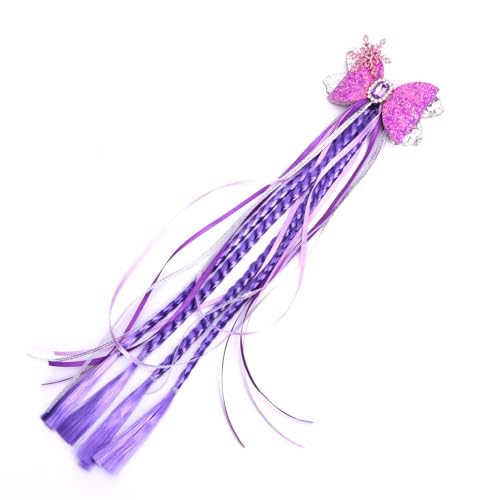 Kinder Perücke Haarschnitte, Kinder abholen, 1pcs Neue Außenhandel Quaste Perücke Zopf süße Kinder Kopfbedeckung langen Schwanz Spitze Streamer Perücke Zopf Haarnadel(Color:Purple)