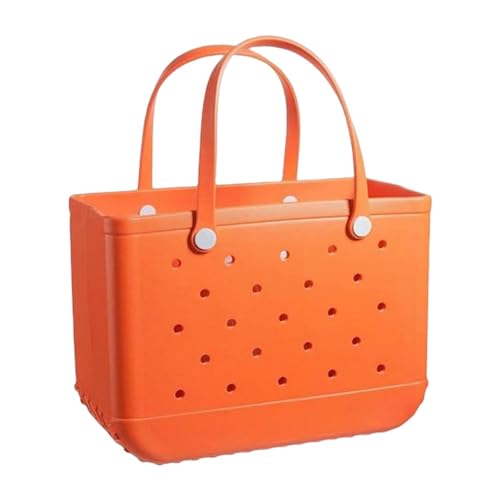 Nbhuiakl Strandtasche aus Gummi | Tragetasche aus EVA-Gummi mit Löchern | Spielzeug Strandtasche | Reise tragbar für Sport Strand Pool Sommer Pool Sport Shopp, Orange, Se référer au descriptif