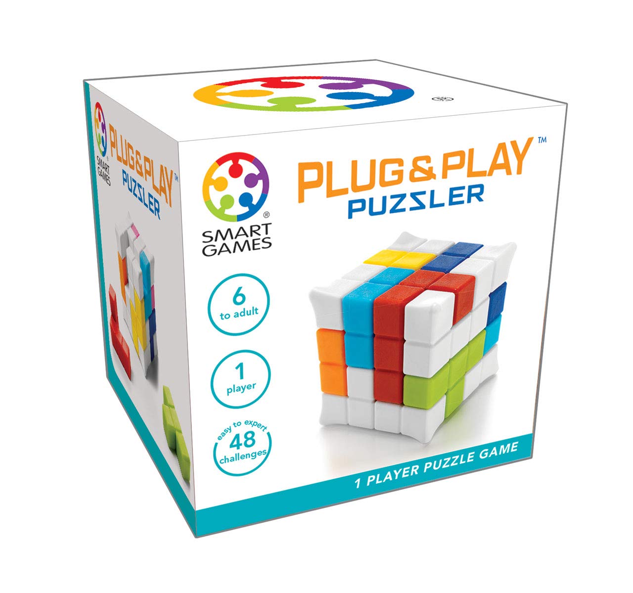 Smart Games - Plug & Play Puzzler, 1 Player Puzzle Game with 48 Challenges, 6+ Years