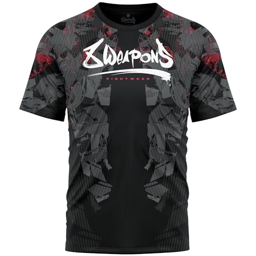 8 WEAPONS Functional T-Shirt, Hit 2.0, schwarz-rot (S)