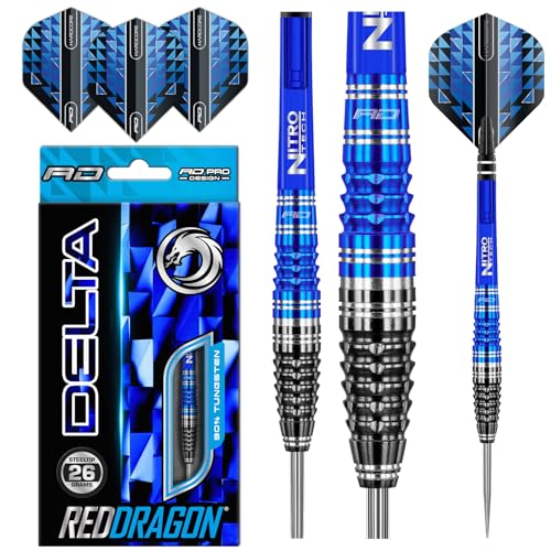 RED DRAGON Delta 1: 26g Tungsten Darts mit Flights und Schäfte