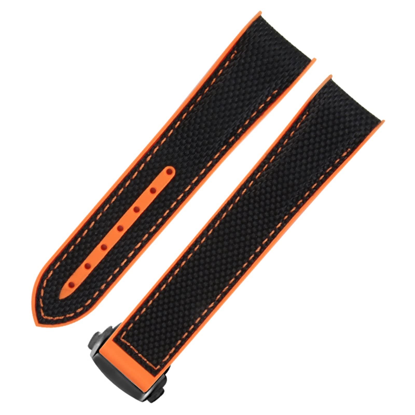 NEYENS Gummi-Uhrenarmband für Omega Seamaster, Faltschließe, luxuriöses Nylon-Silikonarmband, Zubehörteile, 20 mm, Achat