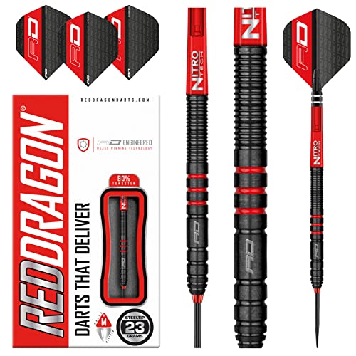 RED DRAGON Milano RS 23g Tungsten Darts mit Flights und Schäfte