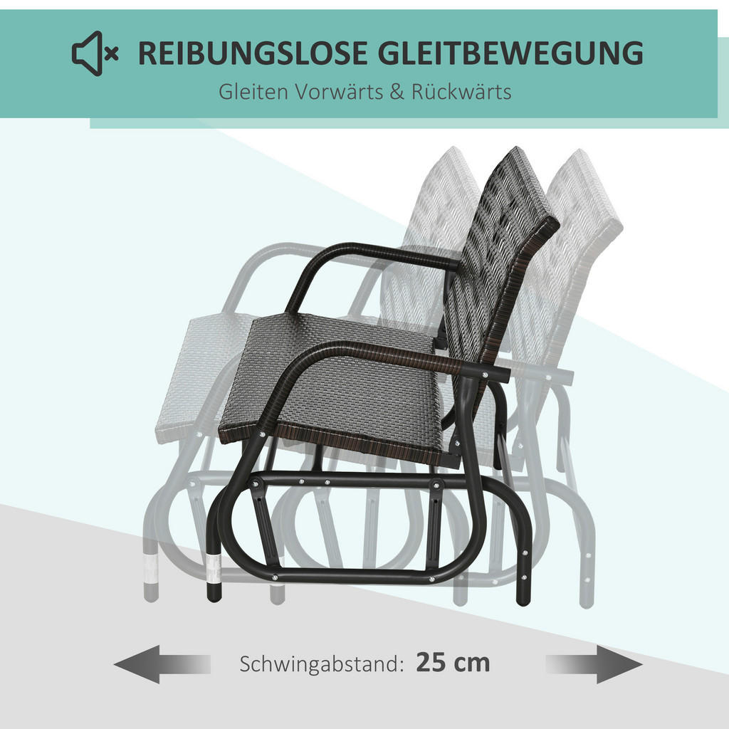 Outsunny Schaukelbank braun Edelstahl B/H/L: ca. 120x70x84 cm 4