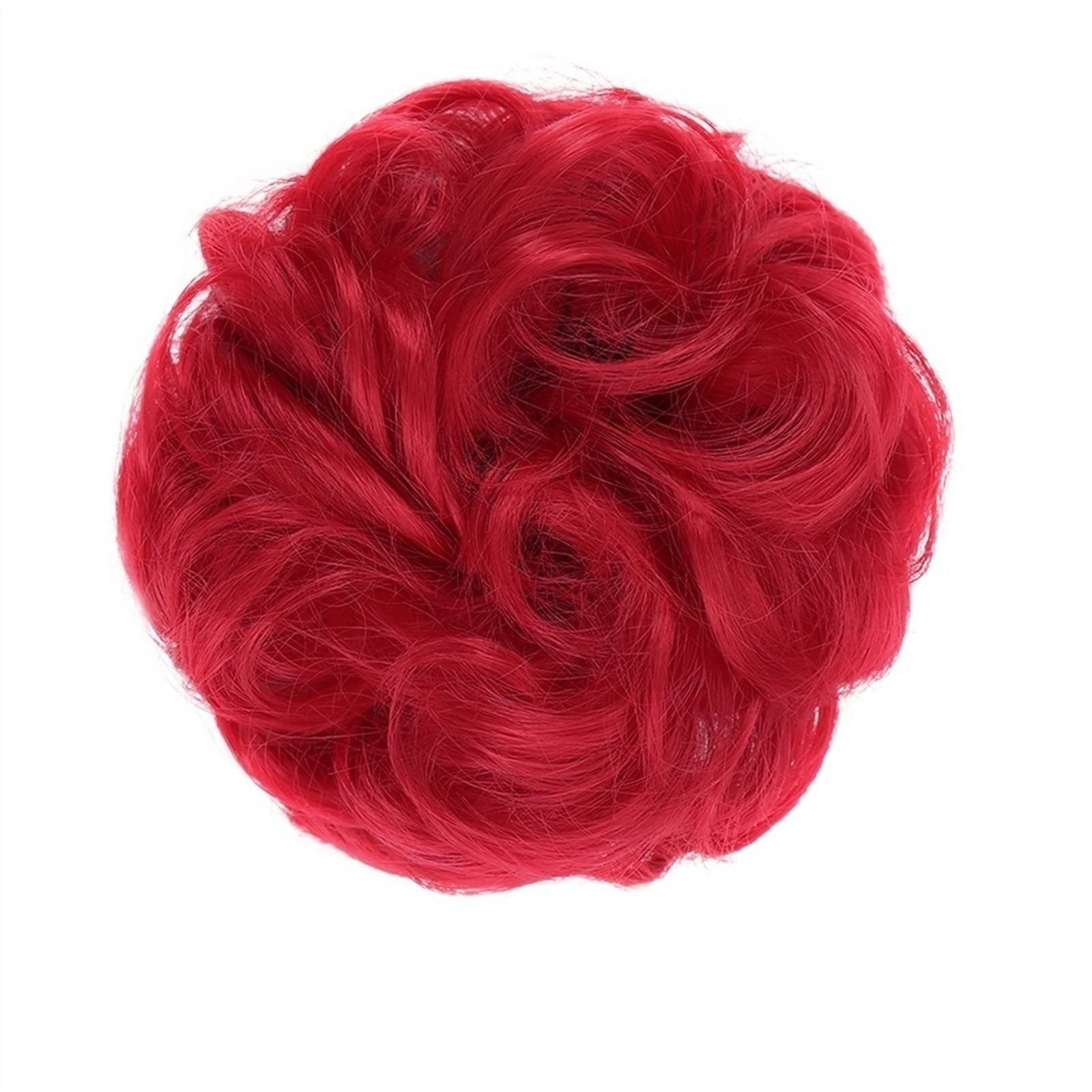 Bun Haarteile Lockiges gewelltes Haargummi-Donut-Chignon-Haarteil for Frauen, unordentlicher Dutt, Haarverlängerungen, synthetischer Haarknoten, elastisches Band, Haargummis, Hochsteckfrisur, Pferdesc