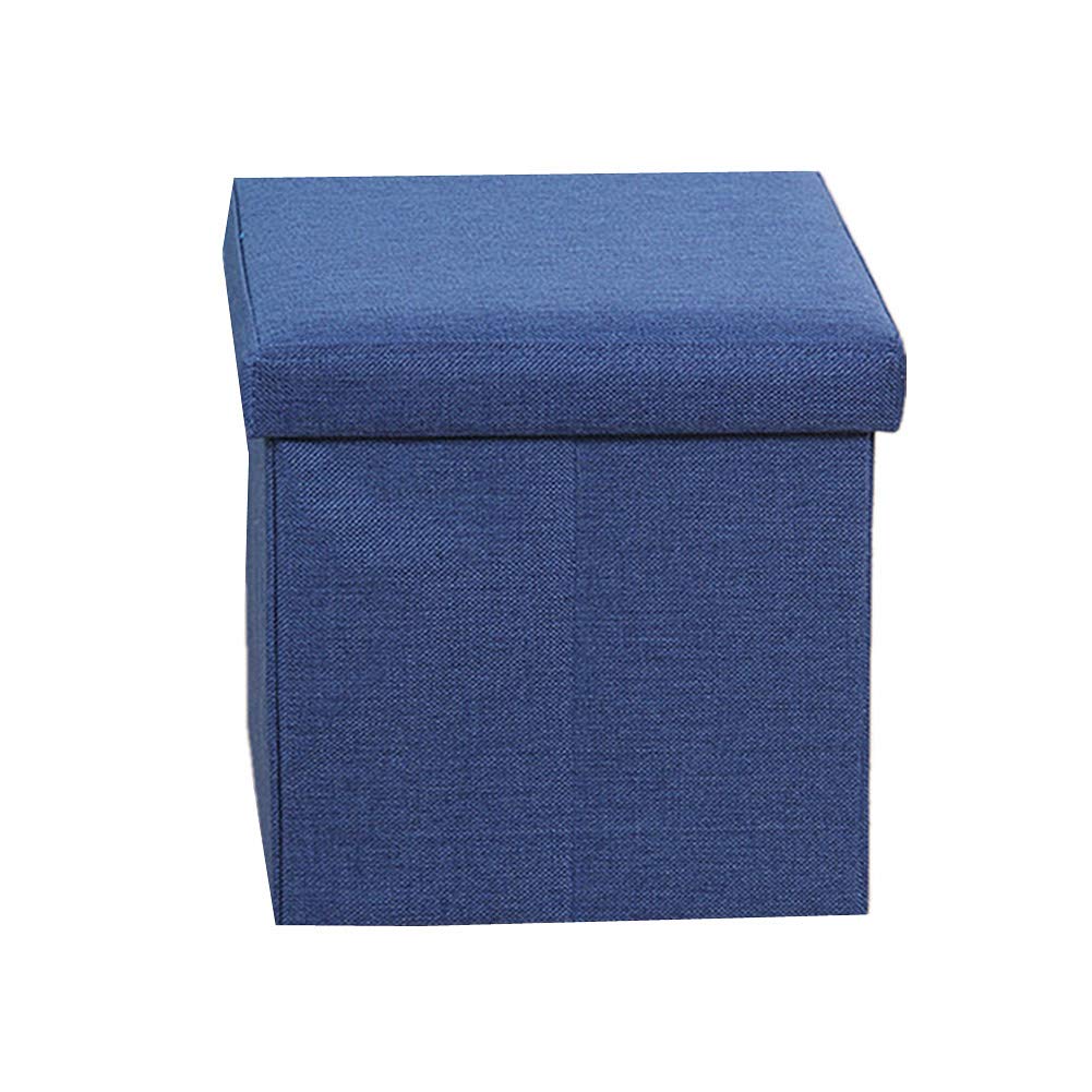 Rysmliuhan Shop sitzhocker fusshocker gepolstert Hocker und Puffs Kleiner osmanischer Stauraum Aufbewahrungshocker Fußhocker Puffs graue Ottomane Hocker Aufbewahrung Navy,38 * 38 * 38