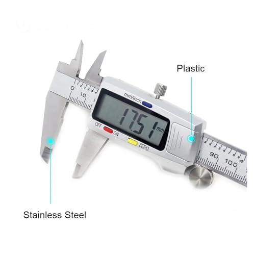 Mikrometer, 6 Zoll 150 mm Digitaler Messschieber Edelstahl Mikrometer Messwerkzeug Tiefenlineal,Digitaler Mikrometer(Only caliper)