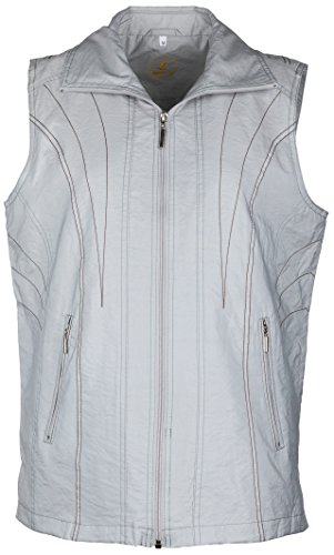 SOUNON Modische Damen Micro Satin Westen Grau, Groesse: L