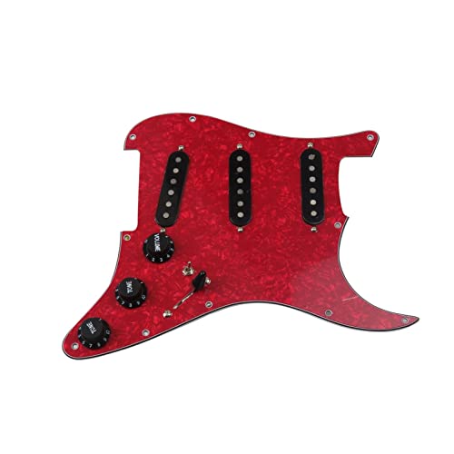 Geladenes Gitarren-Pickguard SSS. Alnico 5 Pickup Geladene Pickguard-Gitarren-Pickups Angepasste Schwarze Pickup-Covers (Color : 18)