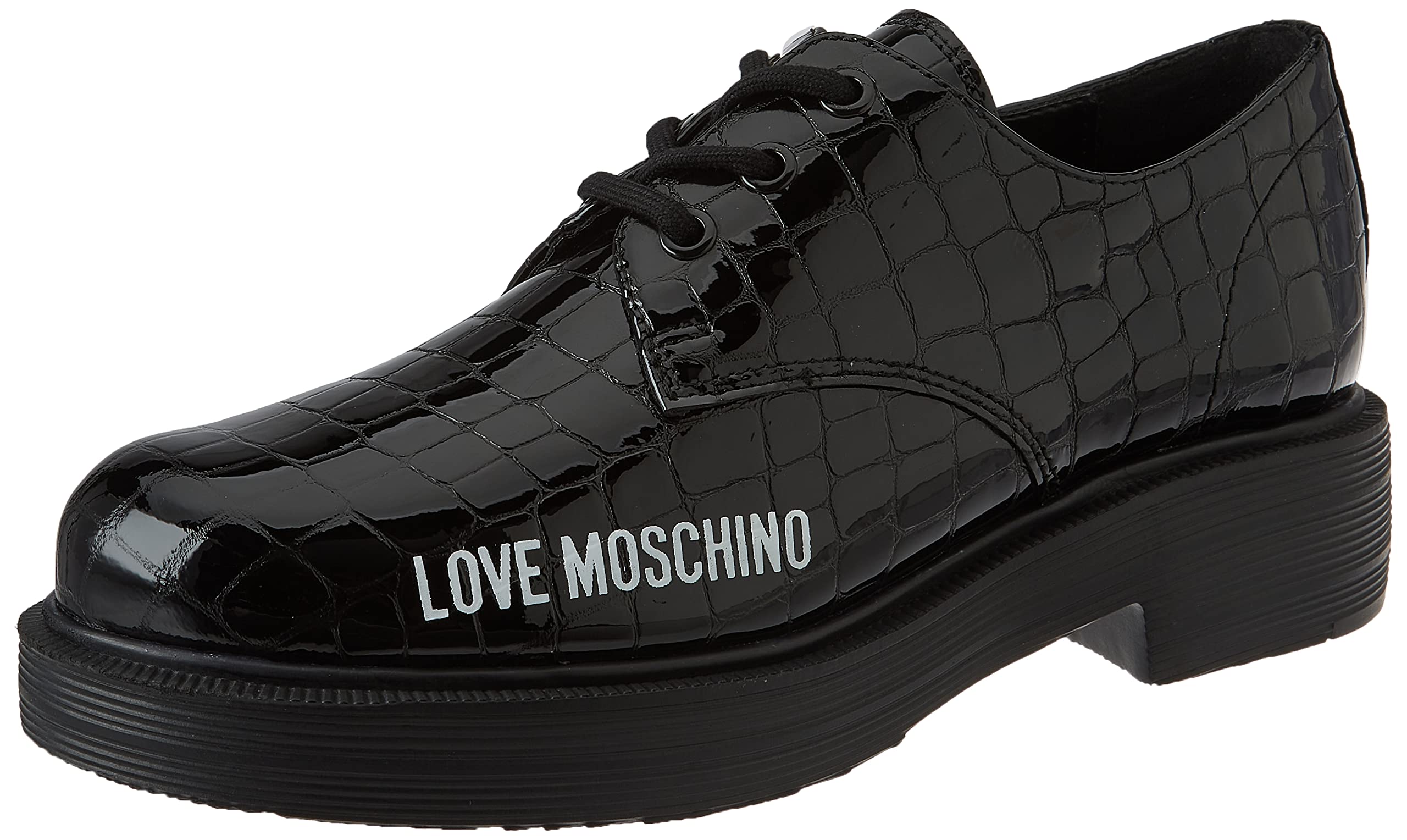 Love Moschino Damen Scarpad.city40 VIT.st.Kokosnuss Vern Schuh, Schwarz, 37 EU