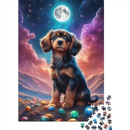 Animal Fantasy Dog Puzzle für Erwachsene, 1000 Teile, Holzpuzzle für Erwachsene und Jugendliche ab 12 Jahren (Größe 75 x 50 cm)