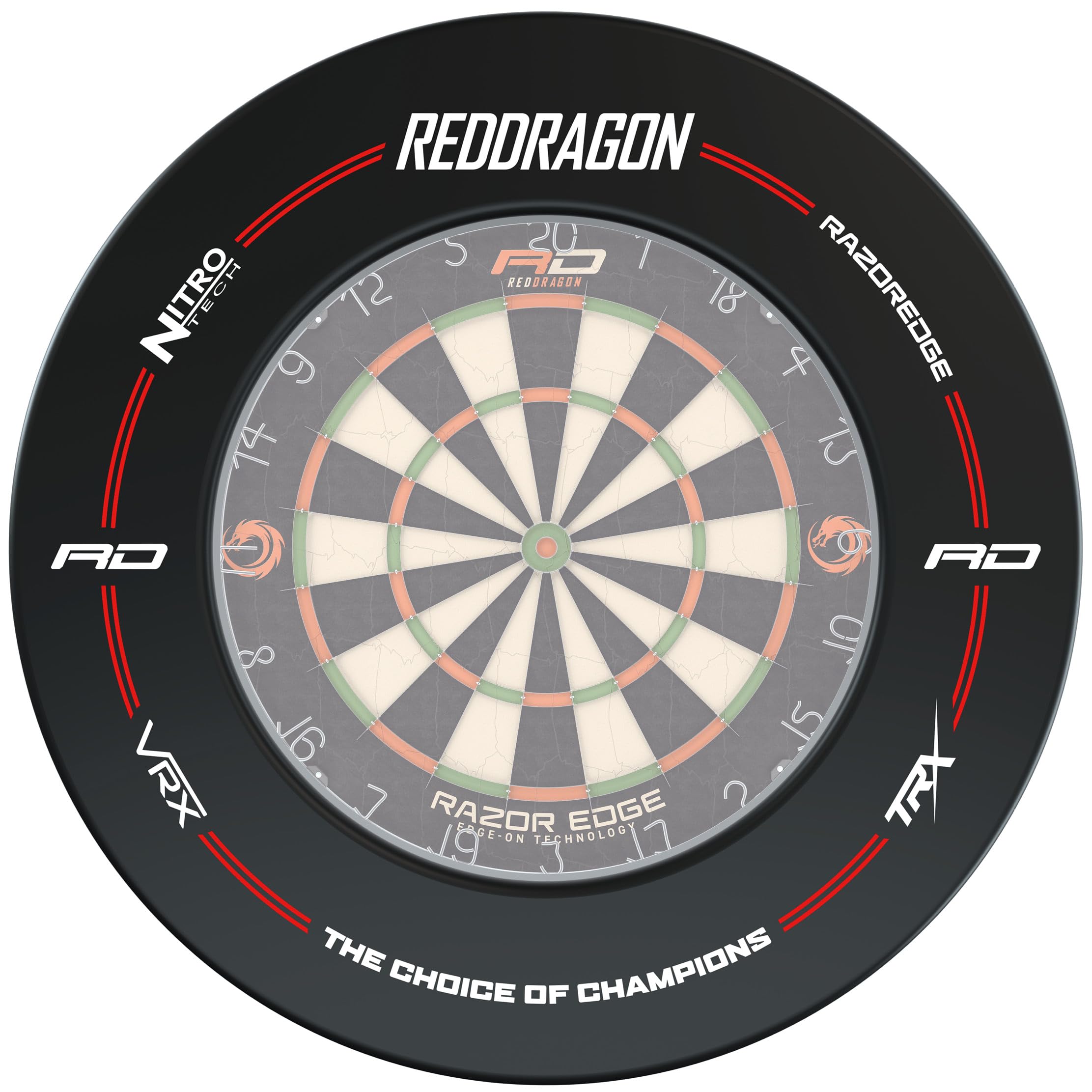 RED DRAGON Branded Black Dartboard Surround