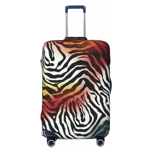 CSGJMYGS Reisegepäckabdeckung, elastisch, waschbar, modisch, kratzfest, Zebra-Muster, Koffer-Schutz, passend für 45,7 - 81,3 cm Gepäck, Schwarz , XL