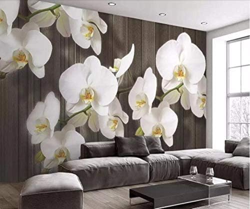 Antike Dreidimensionale Schmetterling Orchidee Blume Holzmaserung 3D Tapeten Wanddekoration Fototapete Sofas Wohnzimmer Wandbild Schlafzimmer-300cm×210cm