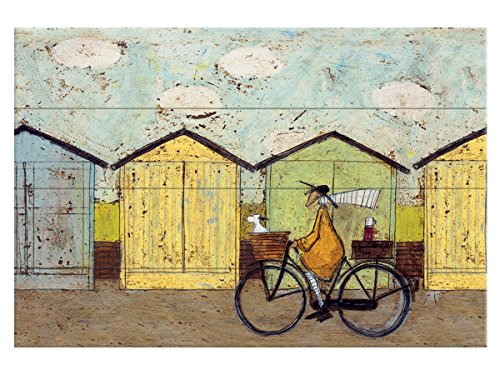 Pyramid International Sam Toft (Off for a Breakfast) Holzwand-Kunst, Holz, Mehrfarbig, 40 x 2.5 x 59 cm