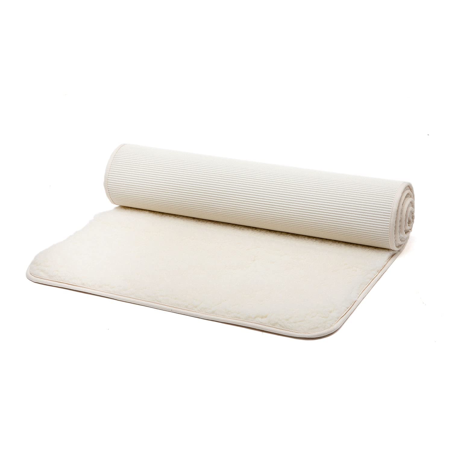 bodhi Schurwoll-Yogamatte Natur | Premium Schurwollmatte (umsäumt) | Extra Dicke & Weiche Schurwolle | 100% Schafschurwolle (Hochflor 1500 g/m²)| Rutschfest & Kuschelig | SURYA 75P | 200 x 75 cm