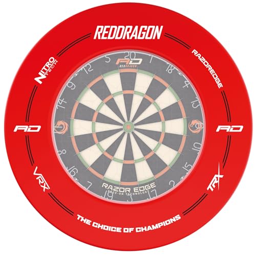 RED DRAGON Brand Rot Backboard Dartboard Surround & Red Dragon Checkout Card