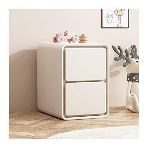 Nachtschrank Nachttisch aus Kunstleder, 2 Schubladen, Schlafzimmer-Nachttisch, Beistelltisch, kleiner Aufbewahrungsschrank for Wohnzimmer, Schlafzimmer, 18,8" H, Beige Stauraum für Schlafzimmer(L30xD4