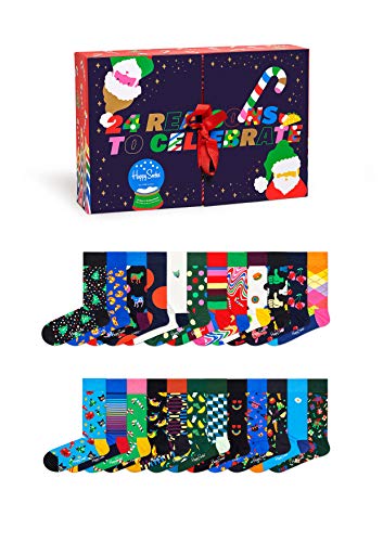 Happy Socks Unisex Advent Calendar Socken, Multi, 3-7 (36-40)