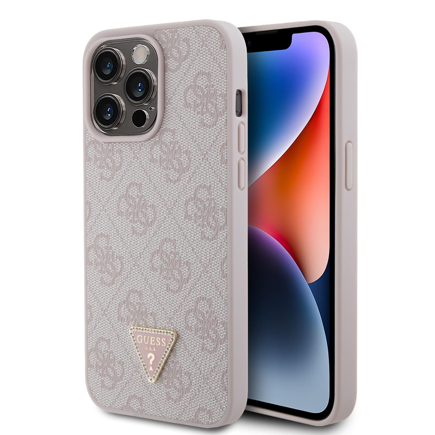 CG MOBILE Guess GUHCP15XP4TDPP Hülle für iPhone 15 Pro Max 17.0 cm rosa Hardcase Leder 4G Diamond Triangle