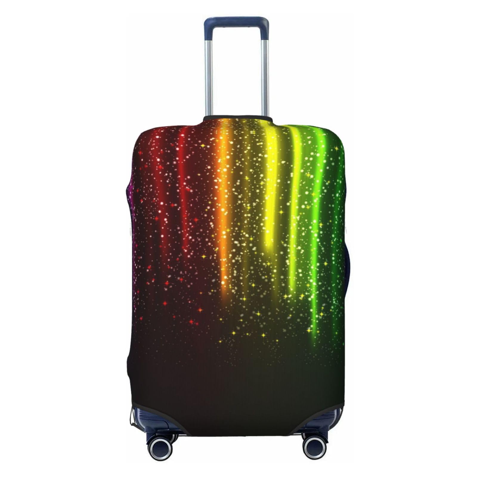 Miniks Reisegepäckabdeckung, strapazierfähig, passend für 45,7 - 81,3 cm große Gepäckstücke, Regenbogenfarben, Schwarz, Large