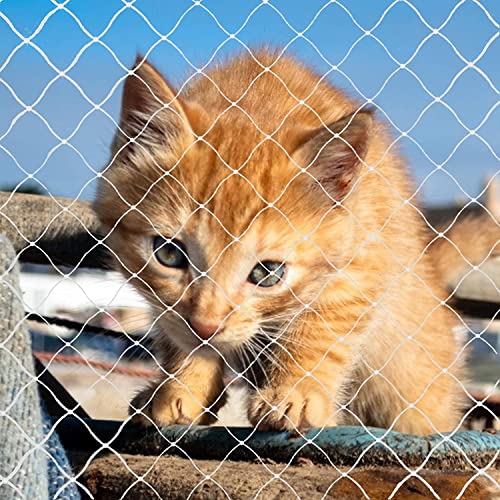 RUIBEI Katzen-Fensterschutz für Katzen, Katzen-Sicherheitsnetz für Balkon und Fenster, transparentes Schutznetz für Katzen, Haustierschutznetz, sturzsicheres Treppennetz, Netzzaun, weiß für Hundewelpen