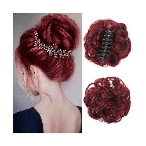 Haarteil Haargummi Synthetischer Haarknoten, Clip-in-Chignon-Haarteil, lockiges, unordentliches Haar, Pferdeschwanz-Haarverlängerungen, Scrunchie-Haarteile for Frauen Haarverlängerung(99J)