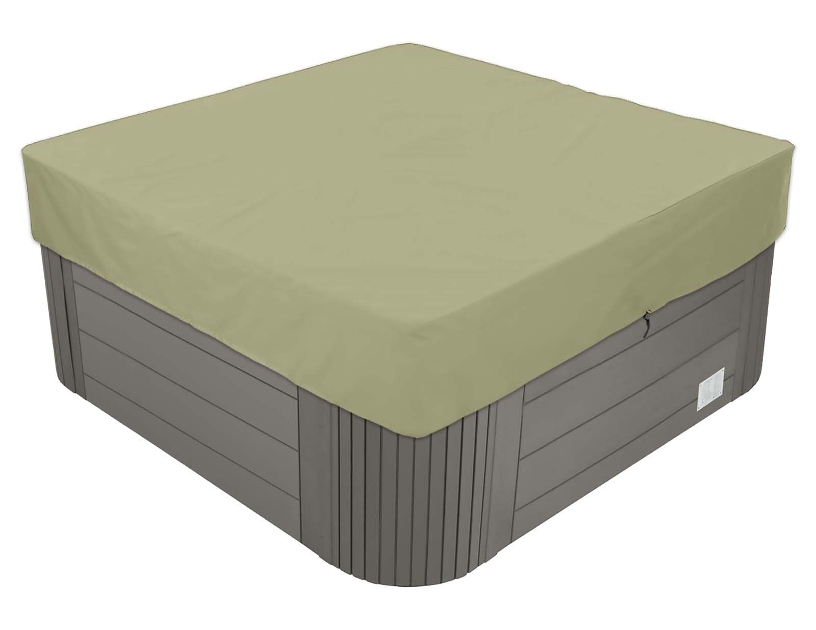 BaCover Quadratische Whirlpool-Abdeckung, 210D Oxford-Gewebe Wasserdicht Outdoor Spa Staubschutz Poolabdeckung,Beige,215x215x30cm