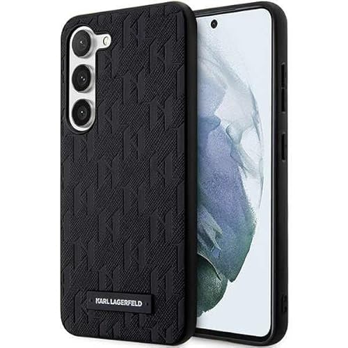 CG Mobile Karl Lagerfeld KLHCS24SSAKLHPK Hülle für S24 S921 hardcase Schwarz Saffiano Mono Metal Logo