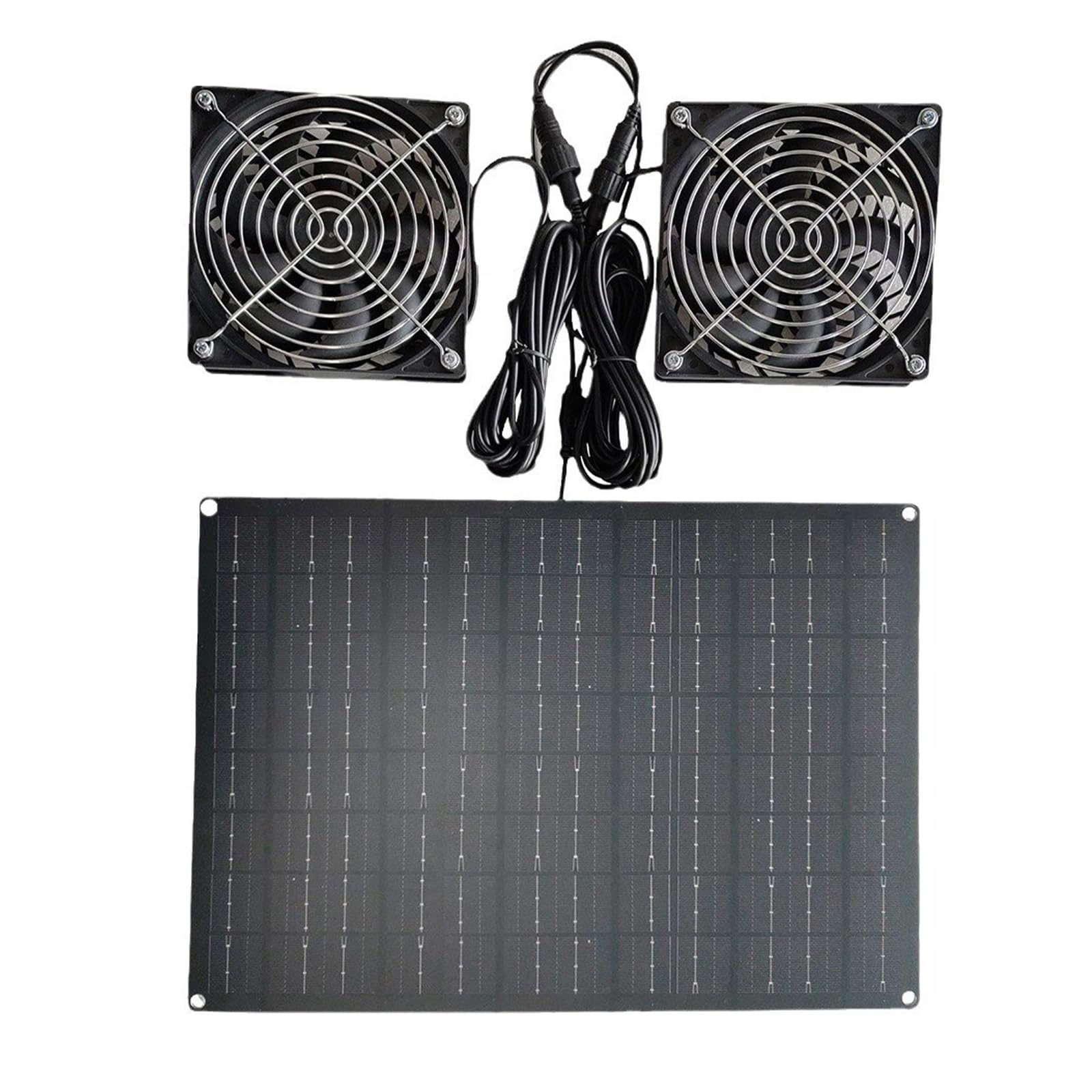 Effizienz 15 W/12 V Monokristallines Solarpanel Mit Lüftungsventilatoren Geräuscharmes 15-W Solarpanel Set Für Tierheime