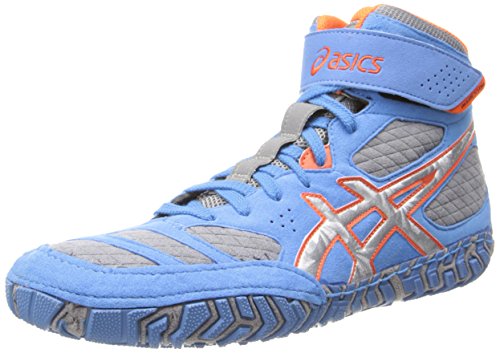 ASICS Herren Aggressor 2 Wrestling Schuh, Blau (Dusty Blue/Silver/Red Orange), 46 EU