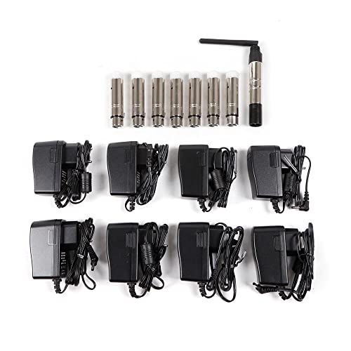 DMX512 Sender mit 8pcs 2.4G Funk Empfänger DMX Transmitter für Bar Party Bühne Lichtsteuerung, drahtloses DMX Signal, Lichteffekte drahtlos Steuern