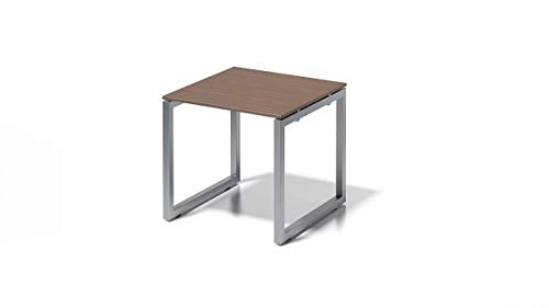 Bisley Cito Schreibtisch, 740 mm höhenfixes O, H 19 x B 800 x T 800 mm, Dekor nußbaum, Gestell Silber, Metall Wn355, 80 x 80 x 85 cm