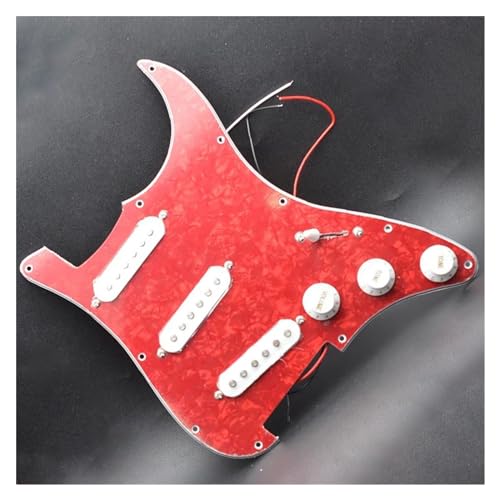 Standard-Pickguard-Tonabnehmer 11-Loch-SSS-Single-Coil-Schlagbrett für E-Gitarre mit vorverdrahtetem Gitarrenzubehör (Color : 5)