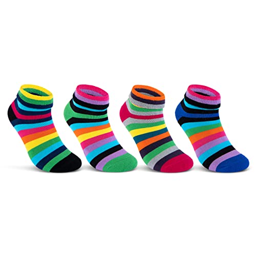 sockenkauf24 2/4 / 6 Paar Damen THERMO Socken Innenfrottee Umschlag-Socken Bunte Ringel Damensocken - 12790 (Farbmix - 35-38, 4 Paar)