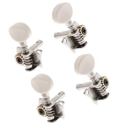 Strings Tuning Pegs Mechaniken Für Gitarre Packung mit 4 offenen 2L2R Metall-Stimmwirbeln für Ukulele, 4-saitige Gitarren-Mechaniken